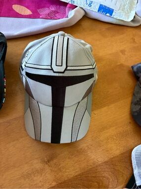Star Wars Light Gray & Black Mandalorian Helmet Cap